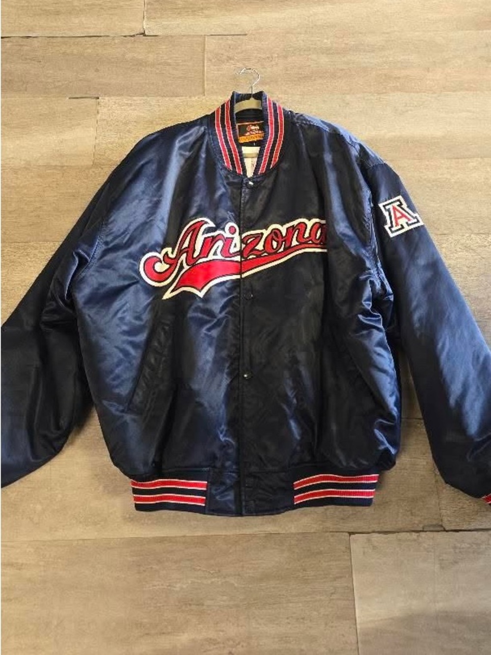 University of Arizona Men's Satin Bomber Jacket Vintage, XXL